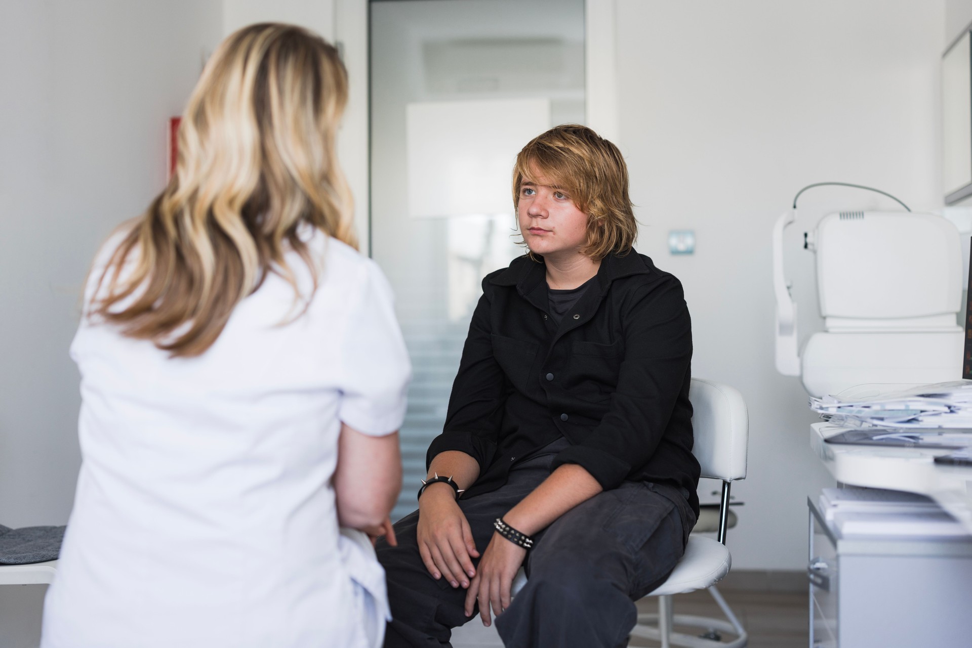 Sad male patient at doctor's office